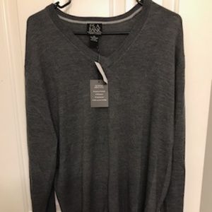 NWT Jos. A Bank Grey V-Neck Sweater